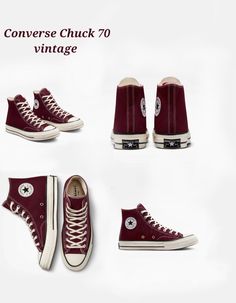 Wine Red Converse, Dark Red Converse Outfit, Converse Colors, Converse Chuck 70 Vintage, Burgundy Converse, Maroon Converse