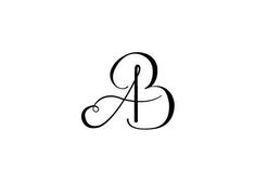 the letter b is made up of letters that are black and white, with an elegant font