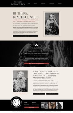 an image of a website design for a beauty company, with black and white colors