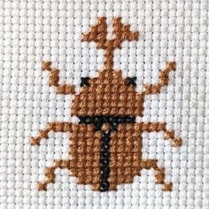 My New Cross Stitch Pattern Release! Cute tiny cross stitch for baby, toddler, and kids Beetle Alpha Pattern, Cross Stitch For Baby, Beetle Cross Stitch, Cross Stitch Patterns Free Easy, Cross Stitch Patterns For Beginners, Cross Stitch Patterns Free Disney, Christmas Cross Stitch Patterns Free, Canvas Flowers, Cross Stitch Beginner