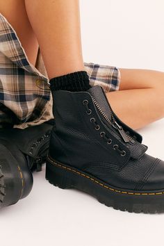 Dr. Martens Sinclair Zip Front Boots | Free People Doc Marten Zip Boots, Zip Up Doc Martens, Dock Martens, Dr Martens Sinclair, Style Dr Martens, Ankle Boots Uk, Timberland Boots Outfit, Timberland Waterproof Boots, Doc Martens Outfit