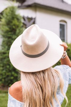 A positive attitude is good for the head, and a fab hat doesn't hurt either! So, top off your look with our beige colored 'Pass The Prosecco' hat featuring soft wool material, a wide stiff brim, and a grey accent band! Length: 15.5" Width: 14.5 Height: 5" Cranial Circumstance: 23" Beige Felt Hat With Flat Brim For Fall, Beige Curved Brim Felt Hat For Fall, Fall Beige Felt Hat With Curved Brim, Beige Fedora Hat For Fall, Beige Flat Brim Felt Hat For Winter, Beige Flat Brim Hat For Fall, Beige Fedora Winter Hat, Beige Winter Fedora Hat, Fall Beige Flat Brim Hat