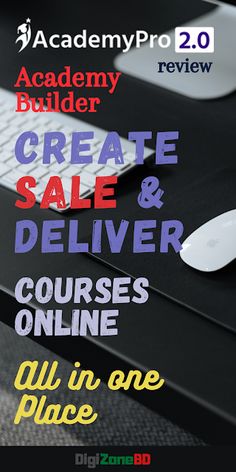 an advertisement for a computer store with the words'create and deliver courses online '