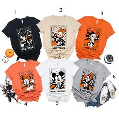 Vintage Disney Mickey And Friends Halloween Family Shirts, Mickey Skeleton Halloween Party Shirt Disney Halloween Couple Shirts, Disney Halloween Shirts Family Vacations, Disney Halloween Tshirt Ideas, Disney Bound Halloween Outfits, Disney Family Outfits, Party Shirts Men, Disney World Halloween, Halloween Costumes For 3, Disney Bound Outfits Casual