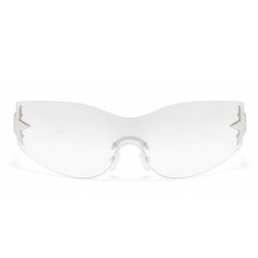 Be the envy of the concert with this captivating style. Cipher brings all the trendiness of the retro days, and brings it to today's festivals with its daring seamless lens and chunky temples. It's time to show them what you've got out there. With adjustable nose pads for a custom fit. Frame Shape: OvalFrame Color: White, ClearFrame Material: PCLens Color: GreyLens Material: PCRim Type: RimlessLens Width: 72 mmBridge Width: 20 mmTemple Length: 118 mmFrame Width: 144 mmLens Height: 48 mmWeight: 31.6 gUV Protection: UV400Polarized: NoSpring Hinge: NoAdjustable Nose Pads: Yes Party Clear Shield Sunglasses With Uva Protection, Modern Sunglasses For Spring Festival, Modern Clear Shield Sunglasses For Summer, Party Shield Sunglasses With Uva Protection, Modern Rimless Shield Sunglasses For Party, Modern Rimless Shield Sunglasses For Parties, Rimless Clear Shield Sunglasses For Summer, Modern Tinted Sunglasses For Festivals, Modern Tinted Lenses Sunglasses For Festivals