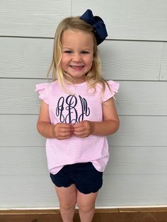 This sweet shirt is perfect for any little gal in your life! Details: Fit is TTS Embroidery covered on inside to prevent irritation 100% Pima Cotton View Fonts here: https://www.etsy.com/listing/889369564/font-options-fonts-and-thread-colors-do?ga_search_query=fonts&ref=shop_items_search_1&frs=1&crt=1&frs=1 Find matching bubble here: etsy.com/listing/1229515826/monogrammed-bubble-boys-bubble-girls?click_key=85767bc716265ae902ff9acef68742f428a51a86%3A1229515826&click_sum=8b8a1818&ref=shop_home_ac Cotton T-shirt With Ruffles And Flutter Sleeves, Cotton Ruffle T-shirt With Flutter Sleeves, Playful Tops With Ruffles And Flutter Sleeves, Playful Ruffle Flutter Sleeve Tops, Playful Flutter Sleeve Tops With Ruffles, Playful Ruffled Flutter Sleeve Tops, Casual Cotton Tops With Butterfly Sleeves, Casual Cotton Top With Butterfly Sleeves, White Cotton T-shirt With Flutter Sleeves