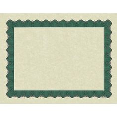 a blank certificate with green border