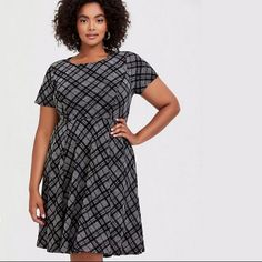 Torrid Size 4, Nwt, Plaid Sweater-Knit Skater Dress. Bought This A Few Months Ago But It Was Too Big. I Was Bummed Because I Really Liked It But I Have Been Losing Weight & So Unfortunately This Didn't Fit Me. Willing To Take Any Reasonable Offers. Beetlejuice Dress, Lace Up Bodycon Dress, Light Grey Dress, Knit Skater Dress, Sundress Dress, Plaid Sweater, Neutral Colours, Business Casual Dresses, Rayon Dress