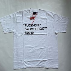 - Brand New / Deadstock - Freshjive - Freshjive “F*** Off” Wtfirgo T-Shirt Size: Large (L) Color: White Made In Usa Quality Tee, Standard Fit Short Sleeve Graphic T- Shirt Iconic Piece Of Streetwear History. Limited To 450, Includes A Numbered Hang Tag. R.I.P Virgil Abloh. 100% Authentic Freshjive Merchandise Guaranteed. Virgil Abloh Design, Virgil Abloh Style, Cloth Designs, Off White Virgil Abloh, F Off, Off White Tees, Off White Virgil, Building Brand, Virgil Abloh