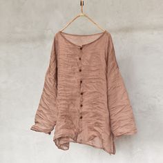 Details: Gender: Women Item Type: Blouse Material: Linen Pattern Type: Solid Season: Spring, Autumn Style: Leisure, Daily, Retro Occasion: Going Out, Daily Size: One Size Length: 68.00 cm/ 26.77 " Bust: 135.00 cm/ 53.15 " Sleeve: 67.00 cm/ 26.38 " Linen Pattern, Pleated Blouse, Blouse Material, Linen Style, Autumn Style, Pink Blouse, Dress Suits, Long Shirt, Dress Collection