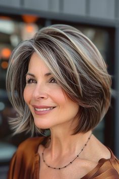 #hairstyleinspiration #hairtrends #hairgoals #hairstyleideas #hairinspo #hairtutorial #hairtransformation #hairdo #hairfashion #hairlove Grey Bob Hairstyles, Short Bobs With Bangs, Best Bob Haircuts, Salt And Pepper Hair, Gray Hair Growing Out, Shoulder Length Hair Cuts, Bob Haircuts For Women, Haircut For Older Women, Hairstyles Over 50