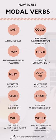 how to use modal verbs in english and spanish info graphic design typograph