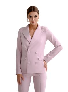 2-piece womens blazer trouser suit for office, business meetings, formal events and special occasions. Also perfectly combines with sneakers so after a long and tiring business day you can change you heels to sneakers and still look chic. DETAILS -  slim fit pants -  with crease -  high rise -  blazer is buttoned -  lined -  front pockets -  slim fit MATERIAL Premium quality suiting fabric, which consists of viscose mostly and a bit of polyester and elastane SIZES The models in photos are wearin Womens Formal Wear, Pink Pantsuit, Formal Pantsuit, Professional Headshots Women, Black Pantsuit, Headshots Women, Formal Wear Women, Trouser Suit, Womens Blazer