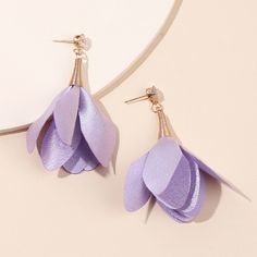 Petals Pointing Down, As If A Flower Is Falling, These Earrings Give Just That Right Touch Of Whimsy To Any Outfit. Available In 6 Different Colors! Look For The Listings In My Closet Or Use The Filter Button Purple Earrings For Summer Party, Summer Party Purple Earrings, Purple Flower Earrings For Party, Elegant Purple Flower Earrings For Party, Spring Purple Flower Earrings For Pierced Ears, Purple Earrings For Spring Party, Spring Party Purple Jewelry, Purple Flower Earrings For Summer, Purple Flower Shaped Jewelry For Spring