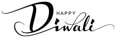 happy diwali with handwritten lettering in black and white colors on a white background