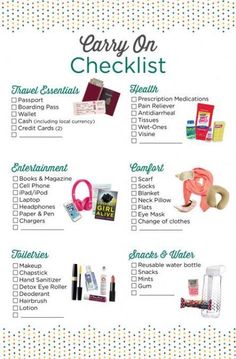 a checklist is shown with various items on it