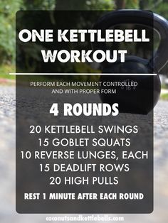 the kettlebell workout is shown with instructions