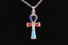 Amazing Turquoise or lapis or mixed Akhenaten Ankh (Key of Life) pendant - Sterling Silver , If you want to be like the Egyptians kings or queen you have to get this Amazing Sterling silver pendant . please leave a note if you want a specific order Please contact us if you have any question, thank you for visiting our shop.You can purchase this pendant only or with its chain Our official page https://www.facebook.com/fromegyptwithlove.epy/ Symbolic Blue Engraved Necklaces, Traditional Engraved Blue Jewelry, Symbolic Blue Engraved Jewelry, Amulet Style Jewelry With Inlay For Gifts, Pendant Jewelry With Inlay As Gift, Collectible Blue Sterling Silver Jewelry, Artisan Engraved Blue Jewelry, Amulet Jewelry With Inlay As A Gift, Traditional Cross Jewelry For Collectors