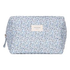 Slate Floral Travel Pouch Cosmetic/Accessories Bags Minnow Everyday Quilted Pouch Cosmetic Bag, Everyday Quilted Pouch Bag, Casual Travel Cosmetic Pouch Bag, Casual Travel Cosmetic Bag With Removable Pouch, Packable Rectangular Cosmetic Bag For Everyday Use, Blue Quilted Bag For On-the-go, Versatile Quilted Pouch Bag, Blue Quilted Travel Bags, Everyday Quilted Rectangular Travel Bag