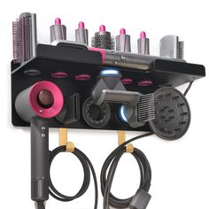 PRICES MAY VARY. ✅【Upgraded 2in1 Dyson Hair Dryer Airwrap Organizer】: The upgraded 2in1 Dyson hair dryer holder and Dyson Airwrap holder with 5 rings is optimized to organize 5 Dyson hair dryer attachments simultaneously in one hair dryer holder - space saving, neat and organized. （Dyson Airwrap Complete, Dyson supersonic hair dryer and accessories are NOT included） ✅【Customized Ring for Wide-Tooth Comb】: Special ring is designed to organize wide tooth comb attachment together with the other 4 magnetic rings, making the hair tool organizer an excellent Dyson hair dryer stand to hold your Dyson hair dryer steadily. ✅【Perfect Fit】: 7 holes are tailored to organize Dyson Airwrap attachments and make them not easy to fall off. The elegant hand-polished mahogany bar is perfect fit for Dyson hai Dyson Hair Dryer Attachments, Blow Dryer Storage, Hair Dryer Organizer, Hair Dryer Stand, Hair Dryer Accessories, Hair Dryer Storage, Dyson Hair, Dryer Stand, Hair Tool Organizer