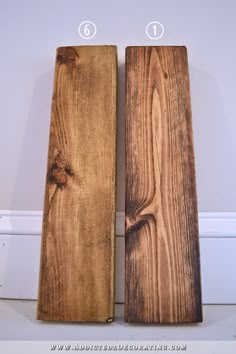 two pieces of wood sitting next to each other