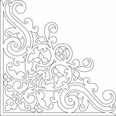 an intricately designed design in the shape of a square with swirls and leaves