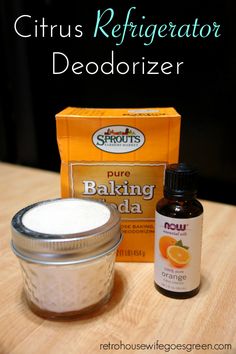 ingredients for citrus refigerator deodorizer on a table