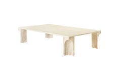 a white table sitting on top of a wooden floor