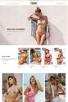 an image of a woman in bikinis on the web page for a swimwear store