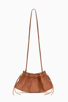 Adria Pleated Wave Clutch - Pecan Brown High-end Brown Pouch Shoulder Bag, Textured Leather Clutch For On-the-go, On-the-go Woven Leather Shoulder Bucket Bag, High-end Brown Textured Leather Bag, Brown Textured Leather Bucket Bag For On-the-go, Nyc Boutiques, Antique Brass Hardware, Crossbody Clutch, Sewing Leather