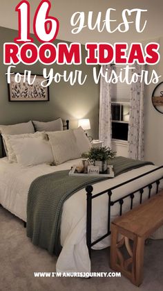 guest room ideas for visitors Guest Room For Family, Spare Room Wall Decor, Relaxing Guest Room Ideas, Guest Room Inspiration Simple, Guest Room Special Touches, Welcome Guest Ideas, Guess Room Idea, Guest Room Inspiration Cozy