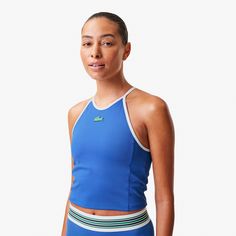 A fresh take on the classic workout tank, this high-neck halter offers a chic note to a performance staple. High Neck Halter, Sports Wear, Workout Tanks, 2024 Collection, Sport Wear, T Shirt Top, Color Blocking, Shirts Tops, High Neck