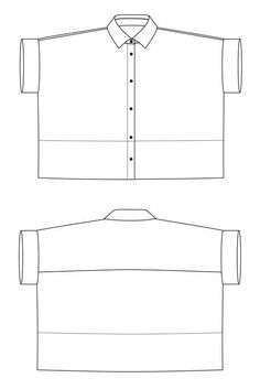 the front and back views of a dress shirt with collared sleeves, in two different sizes