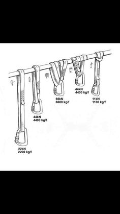 a diagram showing how to hang clothes on a line with hooks and ties hanging from it