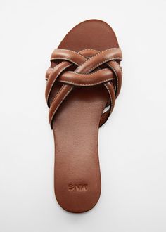 Leather straps sandals - Women | Mango USA Handmade Leather Shoes Pattern, Straps Sandals, Two Strap Sandals, Leather Strap Sandals, Women Shoes Flats Sandals, Strap Sandals Women, Shoes Flats Sandals, Shoe Pattern, Leather Sandals Women