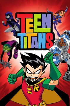 the teen titans cartoon character is surrounded by other characters