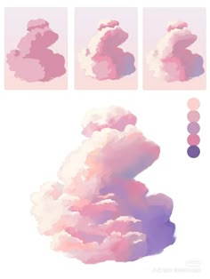 some clouds that are in different colors