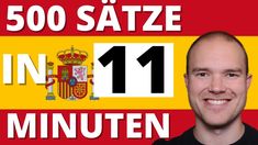 a man smiling in front of a spanish flag with the words 500 saze in 11 minutes