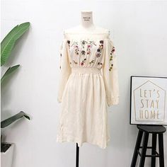 Material: COTTONMaterial: LinenSilhouette: A-LINEAge: Ages 18-35 Years OldModel Number: flower embroidery dressSeason: SummerNeckline: Slash neckSleeve Length(cm): SHORTSleeve Style: RegularGender: WOMENDecoration: EmbroideryStyle: BohemianWaistline: empirePattern Type: FloralDresses Length: Above Knee, Minicolor of flower embroidery dress: yellow black blue white beigeorigin of off shoulder dress: Chinatime of linen dress: 2020feature of elegant dress: off shoulder embroiderystyle of boho dress Flower Embroidery Dress, Vintage Linen Dress, Vintage Boho Dress, Vintage Girls Dresses, Linen Dress Women, Dress Off Shoulder, Custom Made Clothing, Dresses 2020, Mori Girl