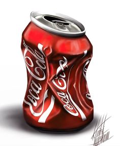 a drawing of a can of soda