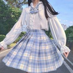 Ran And Rindou, Kawaii Outfit Ideas, Kawaii Outfit, Diy Vetement, Old Fashion Dresses, Pastel Outfit, Dress Design Sketches, Kawaii Fashion Outfits, Plaid Skirt