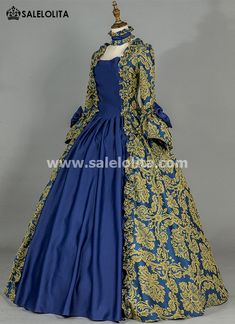 Renaissance Colonial Antique Floral Brocade Dress Vintage Victorian Era Historical Period Ball Gown Reenactment Theater Clothing Victorian Ball Gown With Historical Design, Fitted Historical Victorian Ball Gown, Historical Victorian Dress For Theater, Victorian Brocade Dress With Historical Design, Ball Gowns Victorian, 1780s Italian Gown, Gothic Victorian Dresses, Full Sleeves Dress, Victorian Era Dresses