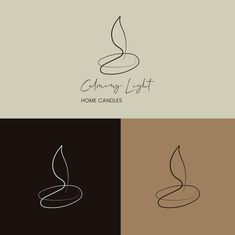 the logo for home candles is shown in three different colors