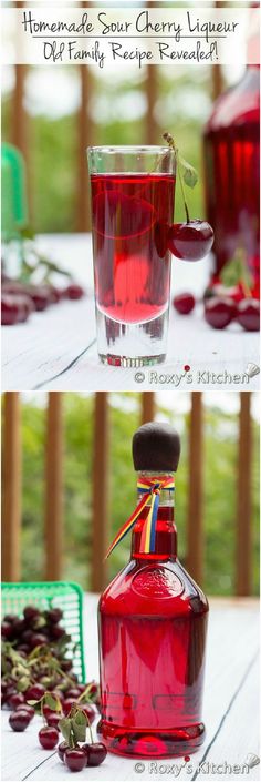 Homemade Sour Cherry Liqueur – Easy Old Family Recipe Revealed! - Roxy's Kitchen... Only four ingredients required! #drinks #liqueurs Homemade Liqueur, Sour Cherry Recipes, Sugar Fruit, Homemade Alcohol, Homemade Liquor, Liquor Recipes, Cherry Liqueur, Liqueurs Recipes, Homemade Wine