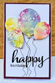 a handmade birthday card with balloons on it