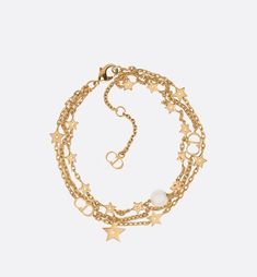 Gold Bracelet Stack For Women, Gold Sparkly Jewelry, Accessories Dior, Dior Accessories, Dior Charm Necklace, Dior Jewellery, Dior Bracelet, Designer Jewelry, Dior Star Bracelet