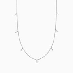 Dainty Layering Necklace | Silver | Product Image | Uncommon James Minimalist Sterling Silver Charm Necklace With Dangling Charms, Trendy Chain Necklace With Dangling Charms, Dainty Sterling Silver Necklace With Dangling Charms, Dainty Sterling Silver Station Necklace With Delicate Chain, Dainty Silver Necklace With Dangling Charms, Minimalist Everyday Dangle Drop Necklace, Everyday Minimalist Dangle Charm Necklace, Sterling Silver Necklaces With Dangling Charms, Everyday Dangle Necklaces With Dangling Charms