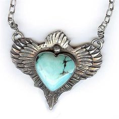 To All That Is Fragile Rhino Horn Necklace – Sweet Bird Studio Sacred Heart With Wings, Jesus Jewelry, Silver Pendant Lamp, Found Object Jewelry, Turquoise Jewellery, Wings Necklace, Jewelry Stones, Retail Displays, Heart Necklaces