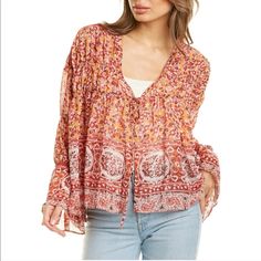 Brand New With Tags! Super Cute Fp Kimono /Blouse Very Boho And Flowy Can Be Worn Open Or Tied In Front Sz M Corduroy Blouse, Kimono Blouse, Free People Bodysuit, Free People Blouse, Off Shoulder Shirt, Free People Tunic, White Long Sleeve Top, Oversized Tunic, Flowy Sleeves