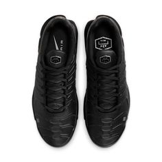 Nike Air Max Plus x A-Cold-Wall* 'Black' FD7855-001 Classic Black Running Shoes With Air Max Cushioning, Matte Black Sporty Sneakers For Sports, Classic Black Running Shoes With Air Cushioning, Black Leather Running Shoes Fade-resistant, Black Leather Fade-resistant Running Shoes, Campus Adidas, A Cold Wall, Air Max Shoes, Nike Air Max Plus